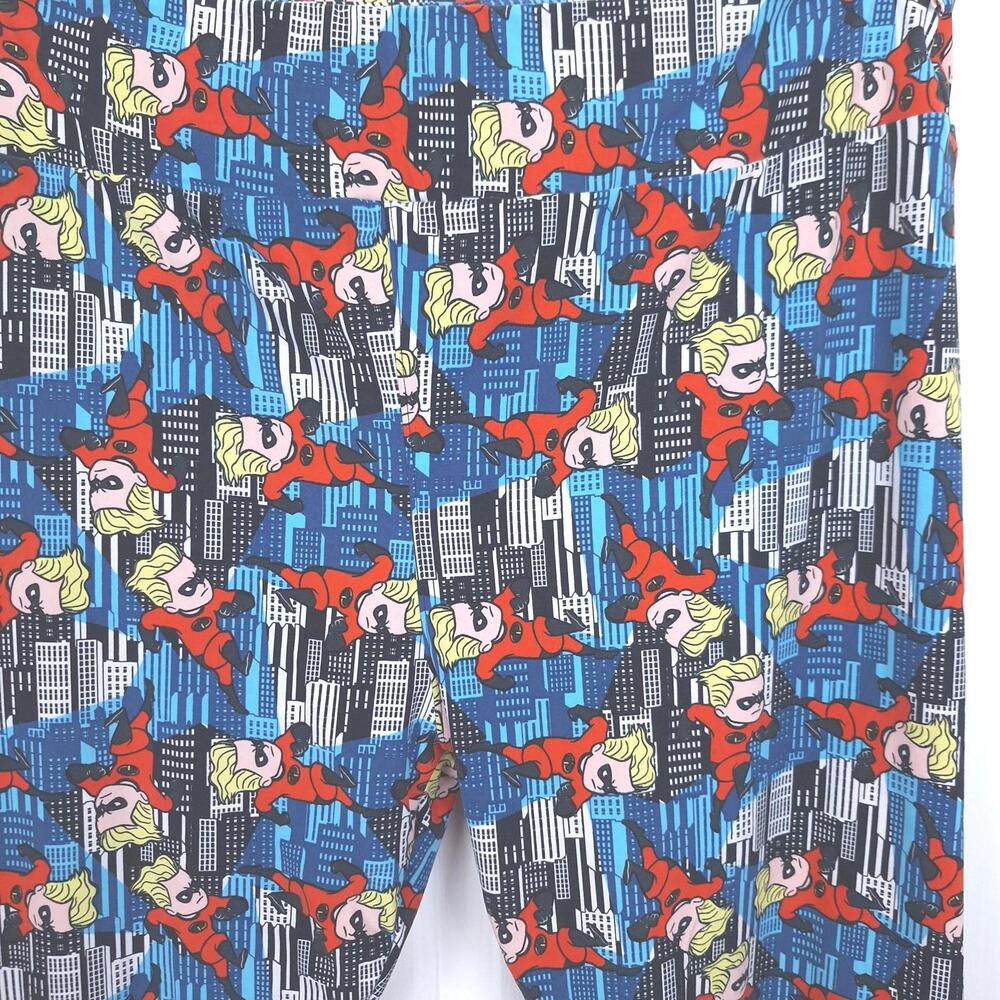LuLaRoe Disney The Incredibles Women leggings Multicolor Dash Parr Superhero TC2 - Picture 2 of 4